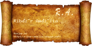 Ribár Amália névjegykártya